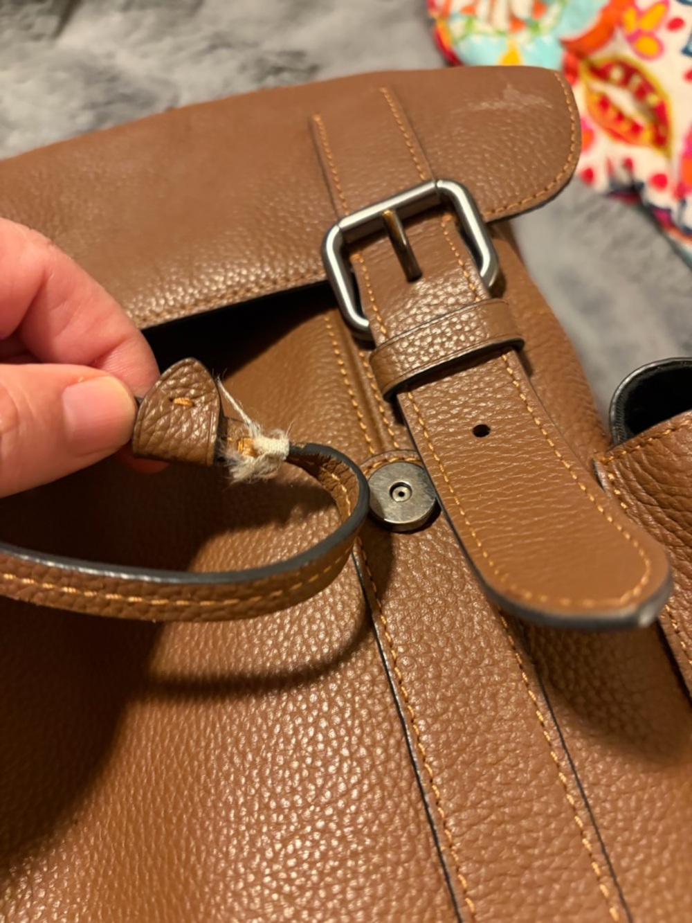 Coach Pebbled Leather Drawstring Backpack - Brown - Picture 10 of 10